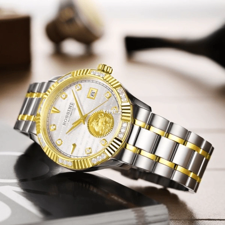 Rossini,Classic 40mm,40mm,Stainless Steel,Silver White,Automatic,Day,Sapphire,8705T01A