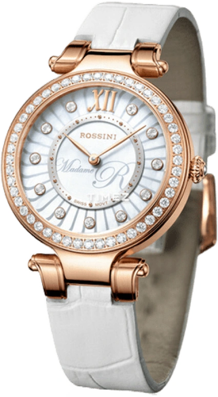 Rossini,Elegance 0mm,0mm,Stainless Steel,White,Quartz,Sapphire,Crystal Glass,Round,SR6642G01C