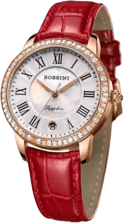 Rossini,Other 34mm,34mm,Stainless Steel,Rose Gold,Silver White,Quartz,Day,Sapphire,5718G01C