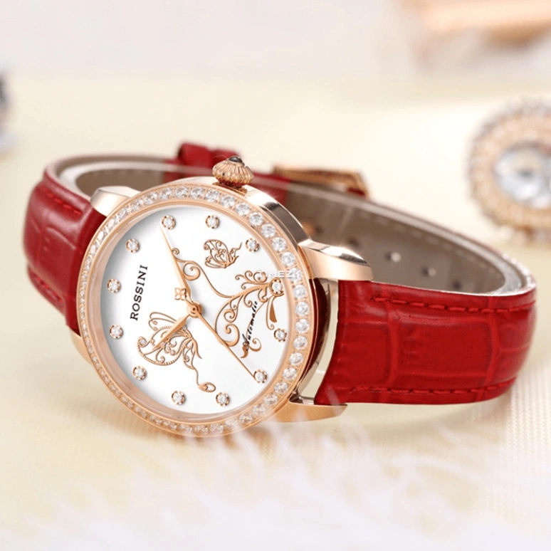Rossini,Elegance 34mm,34mm,Stainless Steel,Rose Gold,Silver White,Automatic,Sapphire,Round,5722G01C