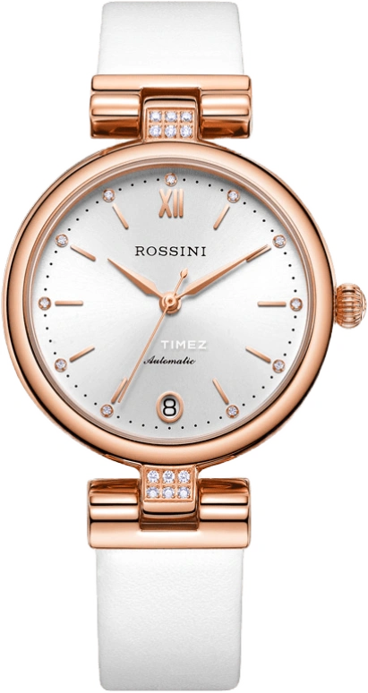 Rossini,Elegance 33mm,33mm,Stainless Steel,Silver White,Automatic,Day,Sapphire,718752G01C