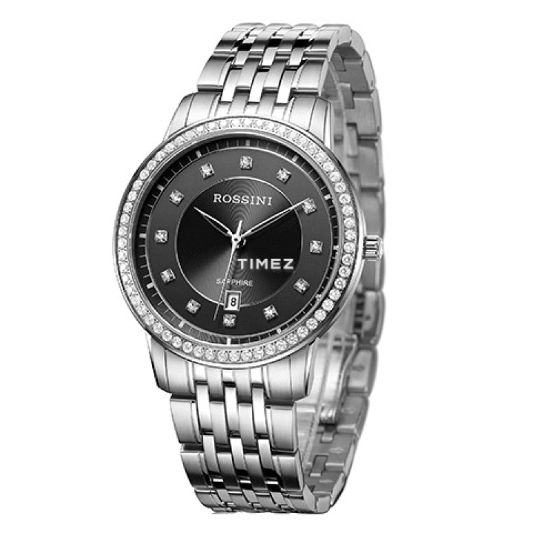 Rossini,Silk 40mm,40mm,Stainless Steel,Black,Quartz,Day,Sapphire,5683W03B