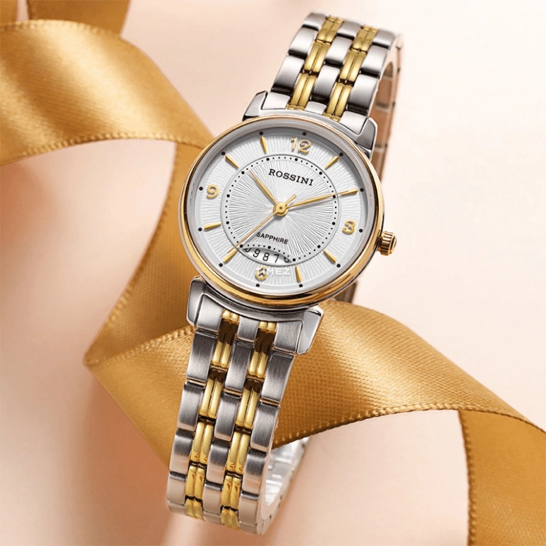 Rossini,Silk 28mm,28mm,Stainless Steel,White,Quartz,Day,Sapphire,5804T01C
