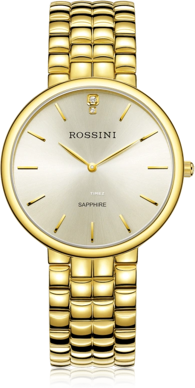 Rossini,Silk 31mm,31mm,Stainless Steel,Gold,Quartz,Sapphire,Crystal Glass,Round,5813G06C
