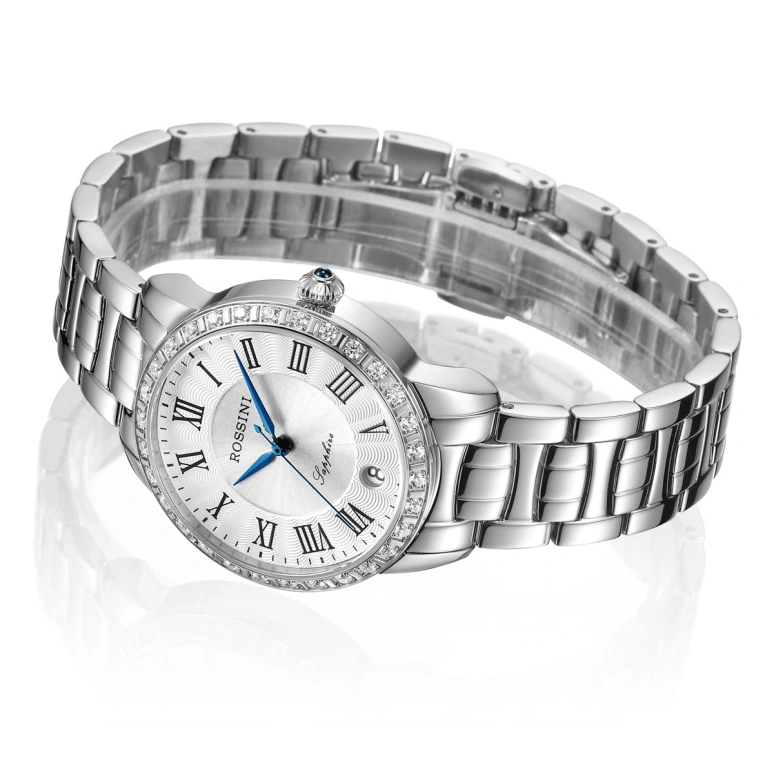 Rossini,Elegance 34mm,34mm,Stainless Steel,Silver,Quartz,Day,Sapphire,5718W01A