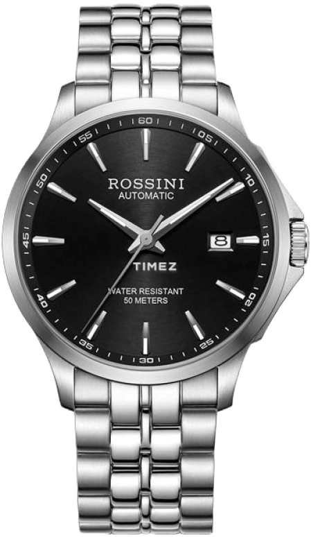 Rossini,Classic 41mm,41mm,Stainless Steel,Black,Automatic,Day,Sapphire,Crystal Glass,5200005W04A