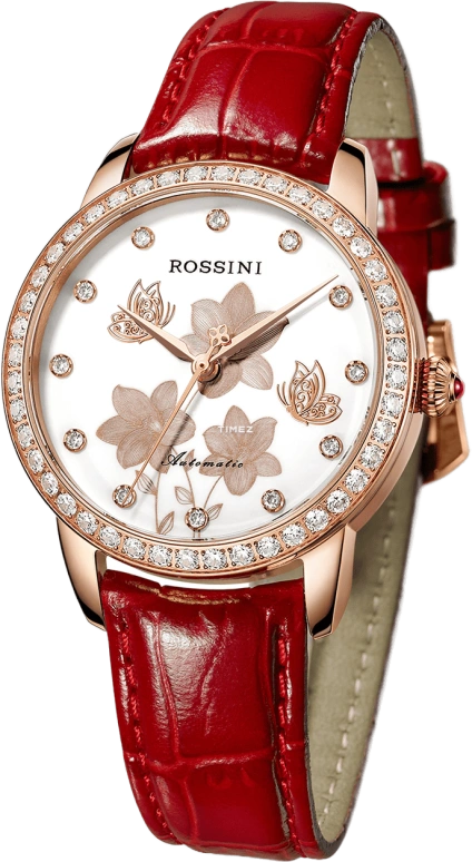 Rossini,Elegance 34mm,34mm,Stainless Steel,Rose Gold,Silver White,Automatic,Sapphire,Round,5722G01B