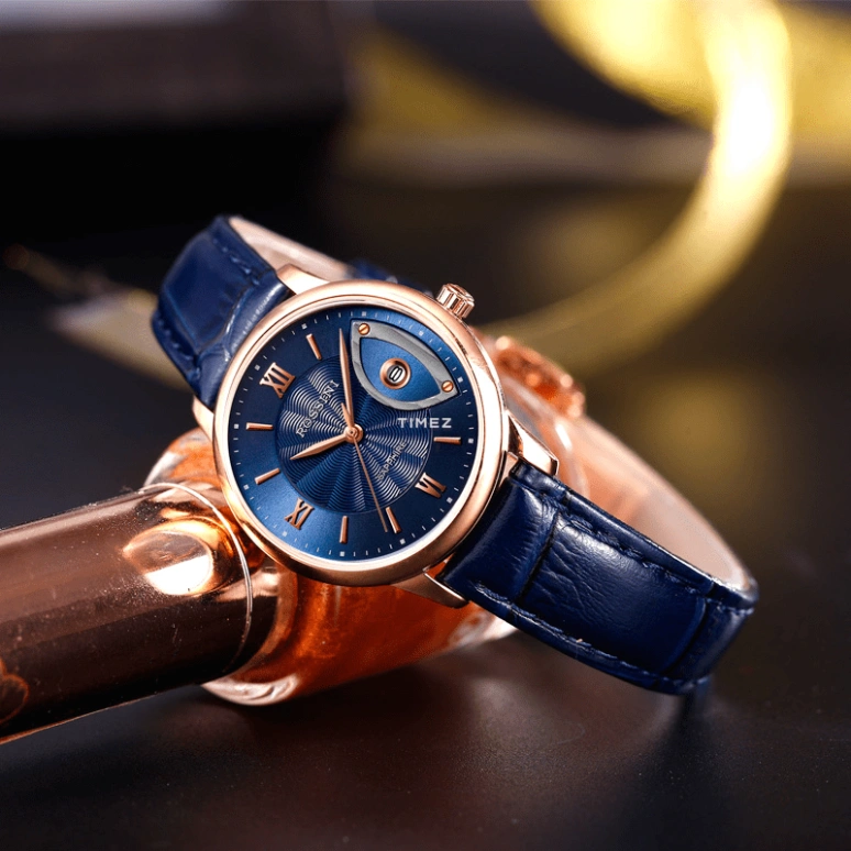 Rossini,Silk 29mm,29mm,Stainless Steel,Rose Gold,Blue,Quartz,Day,Sapphire,5716G05D