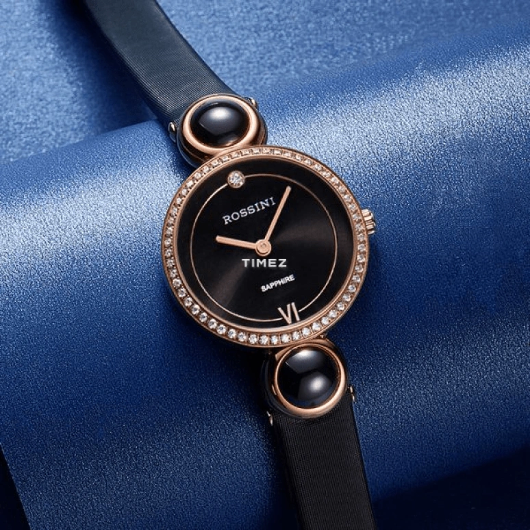 Rossini,Elegance 28mm,28mm,Stainless Steel,Black,Quartz,Sapphire,Round,518830G04C