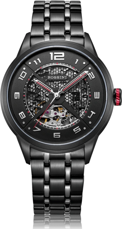 Rossini,Other 42mm,42mm,Stainless Steel,Black,Automatic,Day,Sapphire,Crystal Glass,5821B04A