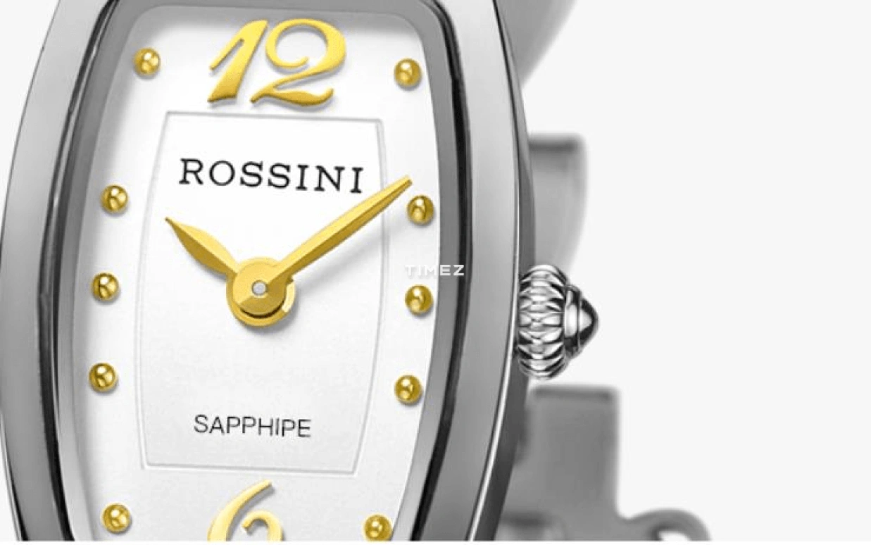 Rossini,Elegance 15mm,15mm,Stainless Steel,White,Quartz,Sapphire,Tonneau,1424W01D