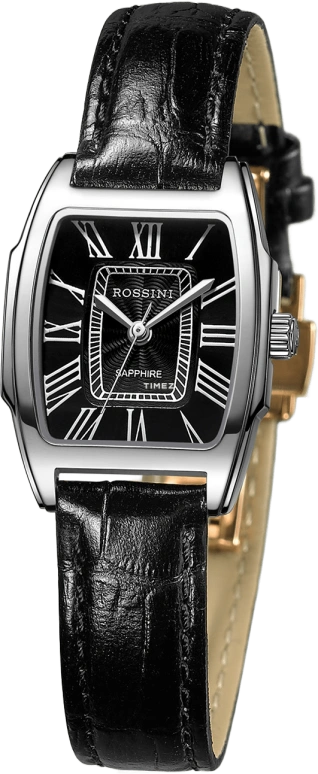 Rossini,Medal 0mm,0mm,Stainless Steel,Black,Quartz,Sapphire,Tonneau,1420W04C