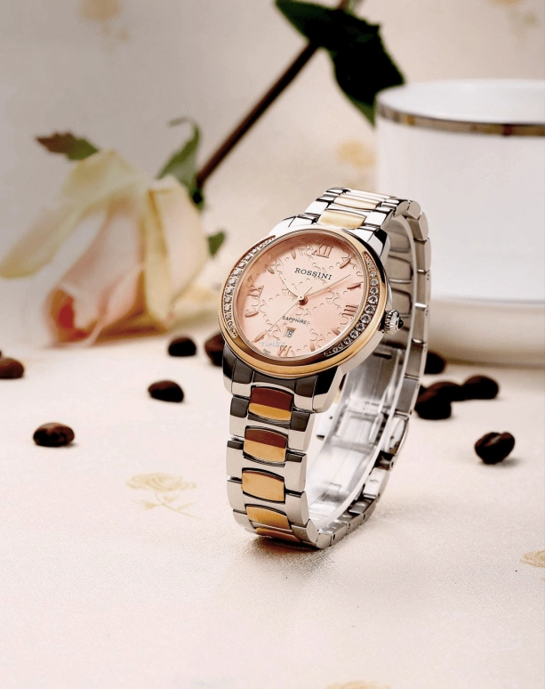 Rossini,Other 34mm,34mm,Stainless Steel,Rose Gold,Quartz,Day,Sapphire,Crystal Glass,5466T09C