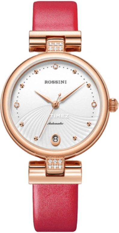 Rossini,Elegance 33mm,33mm,Stainless Steel,White,Automatic,Day,Sapphire,618752G01D