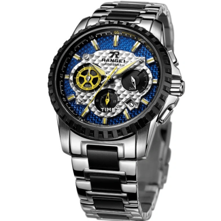 Rossini,Range1 41mm,41mm,Stainless Steel,Blue,Quartz,Chronograph,Day,YD5541T05B