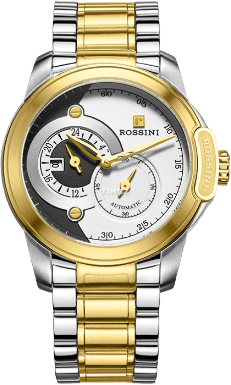 Rossini,Medal 43mm,43mm,Stainless Steel,White,Black,Automatic,Day,Dule Time,6633T01C