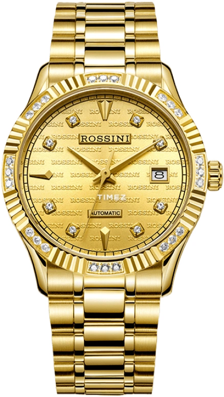 Rossini,Classic 40mm,40mm,Stainless Steel,Gold,Automatic,Day,Sapphire,6705G06B