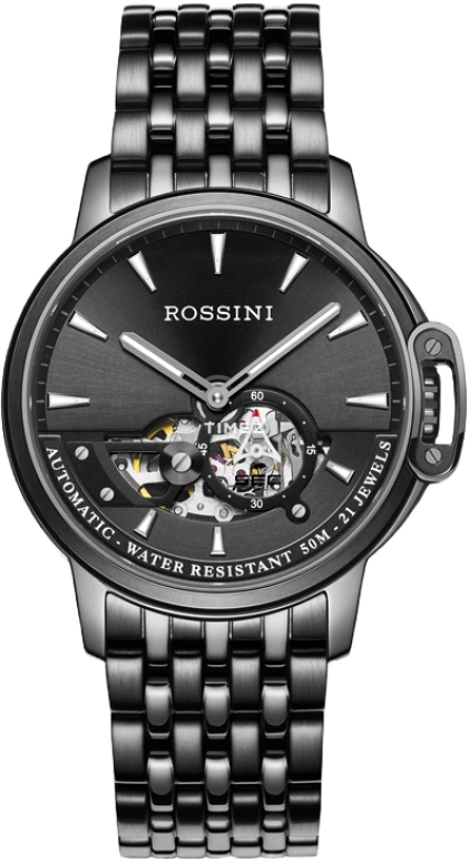 Rossini,Medal 42mm,42mm,Stainless Steel,Black,Automatic,Sapphire,Round,6793B04A