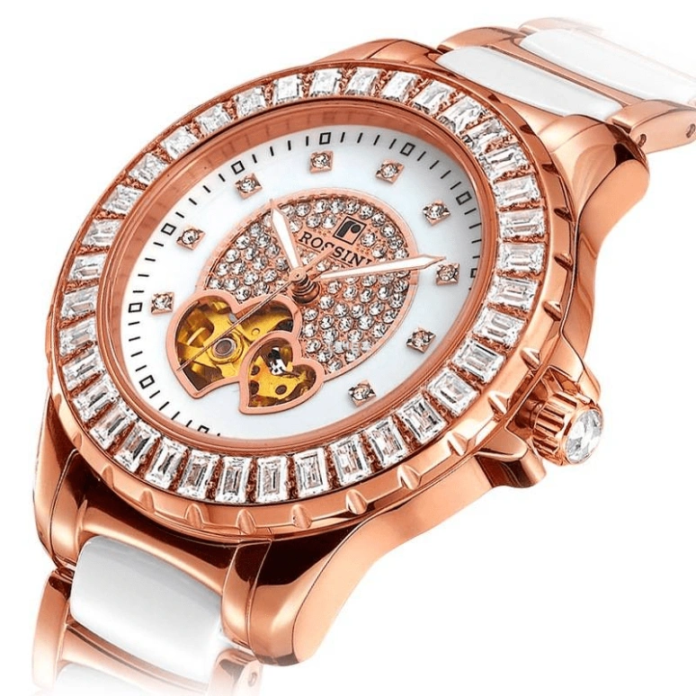 Rossini,Other 38mm,38mm,Stainless Steel,Rose Gold,Silver White,Automatic,Sapphire,Crystal Glass,Round,6620G01B