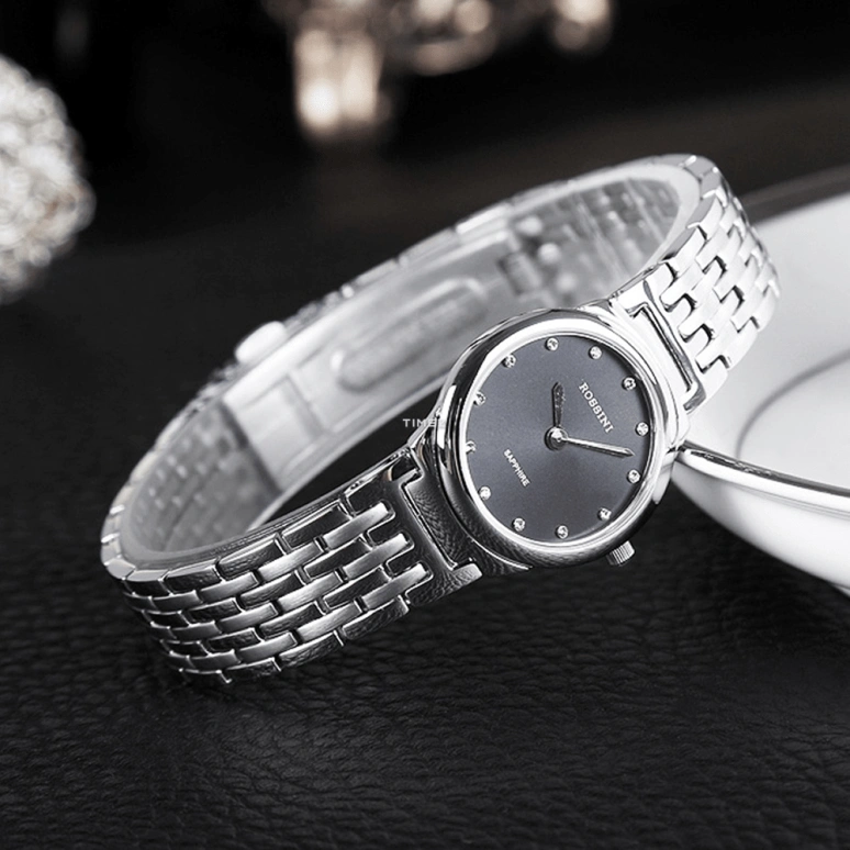 Rossini,Silk 23.10mm,23.10mm,Stainless Steel,Black,Quartz,Sapphire,Crystal Glass,Round,5396W04F