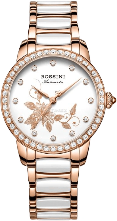 Rossini,Elegance 34mm,34mm,Stainless Steel,Rose Gold,White,Quartz,Sapphire,Round,5722G01E