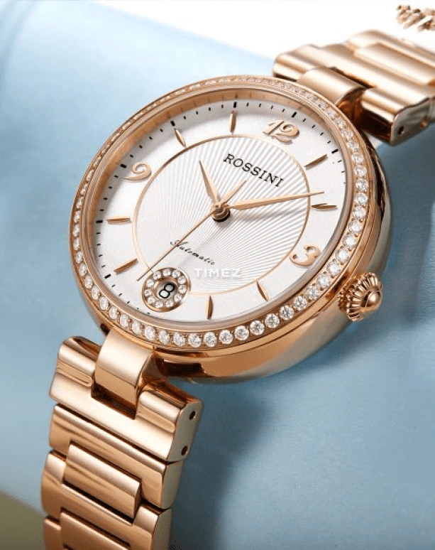 Rossini,Elegance 33mm,33mm,Stainless Steel,White,Automatic,Day,Sapphire,516752G01C