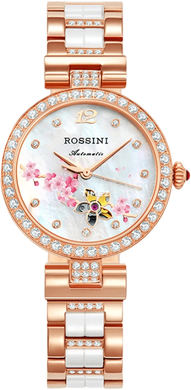 Rossini,Elegance 33mm,33mm,Stainless Steel,Silver White,Automatic,Sapphire,Crystal Glass,Round,6758G01B