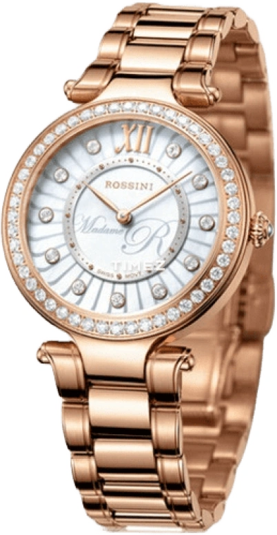 Rossini,Elegance 0mm,0mm,Stainless Steel,White,Quartz,Sapphire,Crystal Glass,Round,SR6642G01B