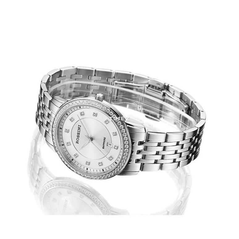 Rossini,Silk 40mm,40mm,Stainless Steel,White,Quartz,Day,Sapphire,5683W01A