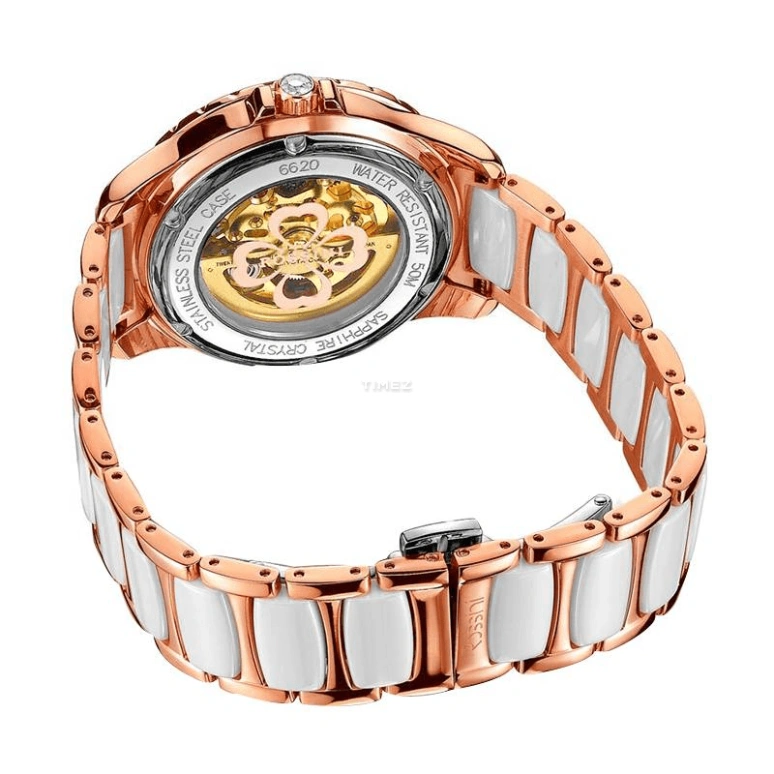 Rossini,Other 38mm,38mm,Stainless Steel,Rose Gold,Silver White,Automatic,Sapphire,Crystal Glass,Round,6620G01B