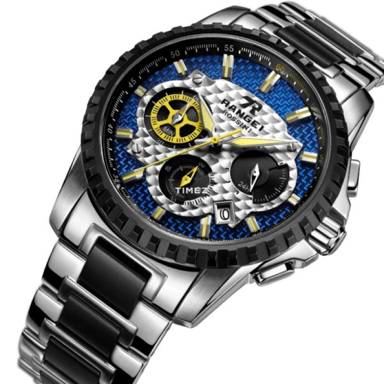 Rossini,Range1 41mm,41mm,Stainless Steel,Blue,Quartz,Chronograph,Day,YD5541T05B