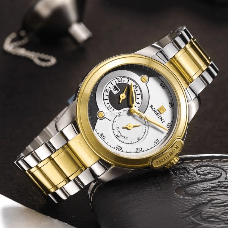 Rossini,Medal 43mm,43mm,Stainless Steel,Rose Gold,White,Automatic,Day,Dule Time,6633T01B