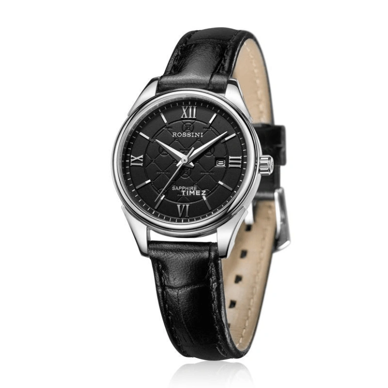 Rossini,Classic 0mm,0mm,Stainless Steel,Black,Quartz,Day,Sapphire,Crystal Glass,5578W04D