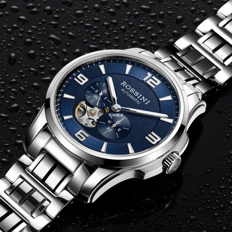 Rossini,Classic 40mm,40mm,Stainless Steel,Blue,Automatic,Sapphire,Round,519939W05B