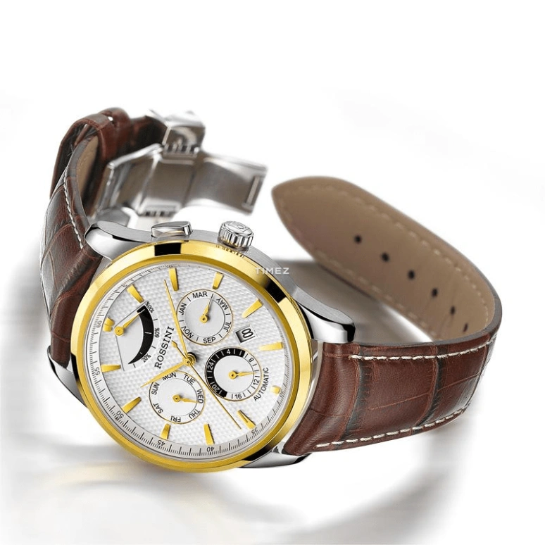 Rossini,Other 42mm,42mm,Stainless Steel,Silver White,Automatic,Month,Date,Day,Power Reserve Indicator,Sapphire,Crystal Glass,Round,5597T01A