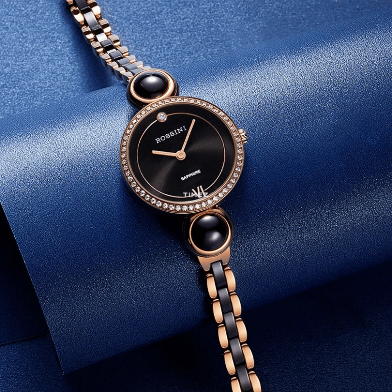 Rossini,Elegance 28mm,28mm,Stainless Steel,Black,Quartz,Sapphire,Round,518830G04A