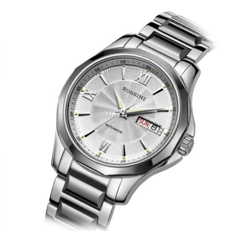 Rossini,Classic 40mm,40mm,Stainless Steel,Silver White,Automatic,Date,Day,5585W01A