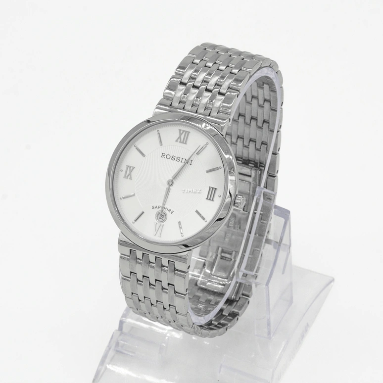 Rossini,Silk 37.50mm,37.50mm,Stainless Steel,Silver,Grey,Quartz,Day,Sapphire,7387W01A