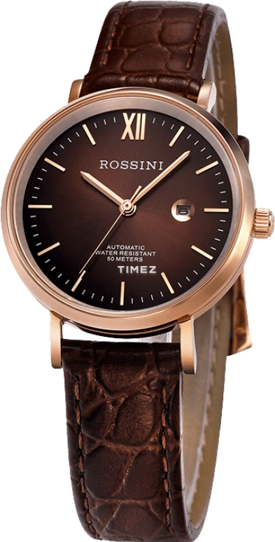 Rossini,Other 28mm,28mm,Stainless Steel,Brown,Automatic,Day,Sapphire,Crystal Glass,5828G07C