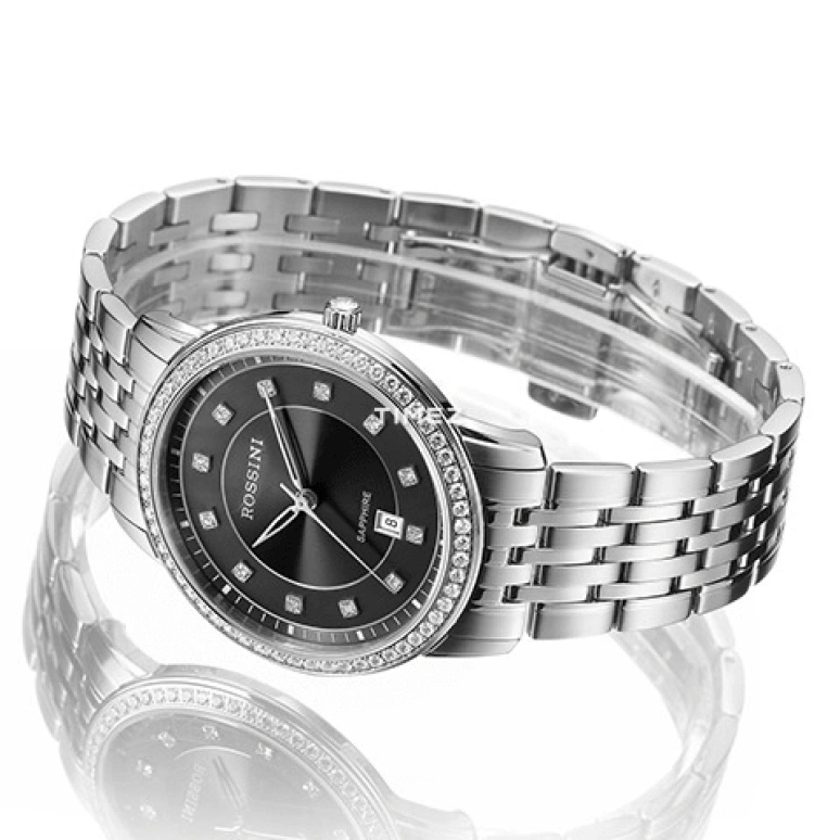 Rossini,Silk 40mm,40mm,Stainless Steel,Black,Quartz,Day,Sapphire,5683W03B