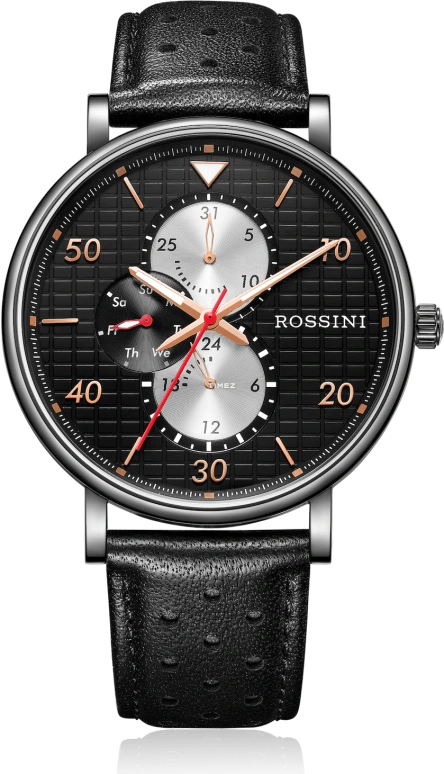 Rossini,Lightsports 45mm,45mm,Stainless Steel,Black,Quartz,Month,Date,Dule Time,5775B04C