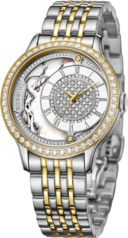 Rossini,Medal 36mm,36mm,Stainless Steel,Rolesor,White,Quartz,Sapphire,Round,8736T01F