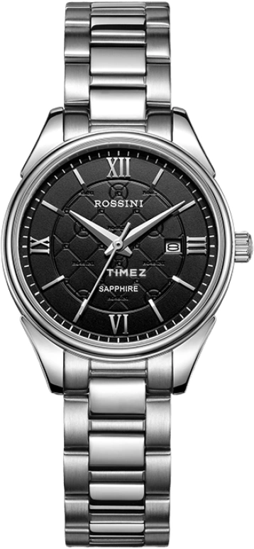 Rossini,Other 30mm,30mm,Stainless Steel,Black,Quartz,Day,Sapphire,Crystal Glass,5578W04C