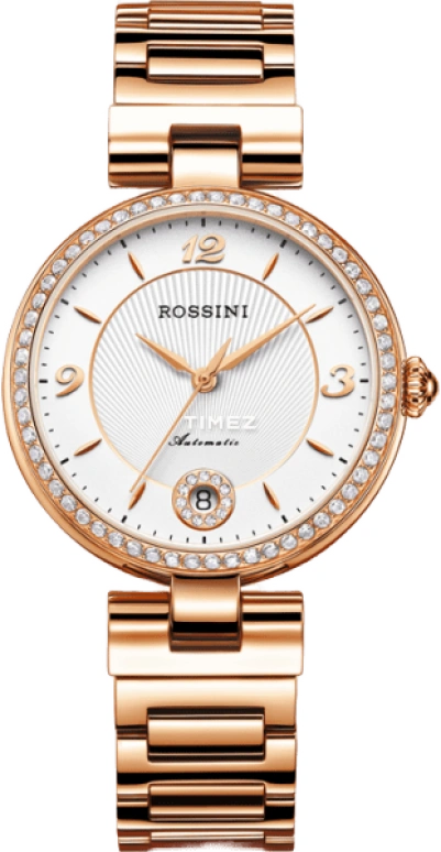Rossini,Elegance 33mm,33mm,Stainless Steel,White,Automatic,Day,Sapphire,516752G01C