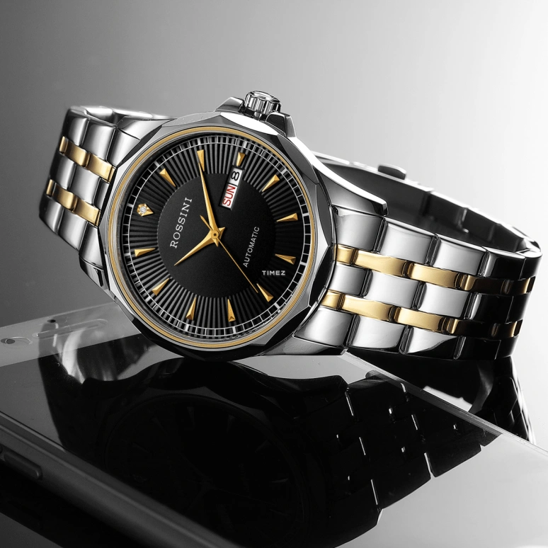 Rossini,Other 40mm,40mm,Stainless Steel,Black,Automatic,Date,Day,6561T04F