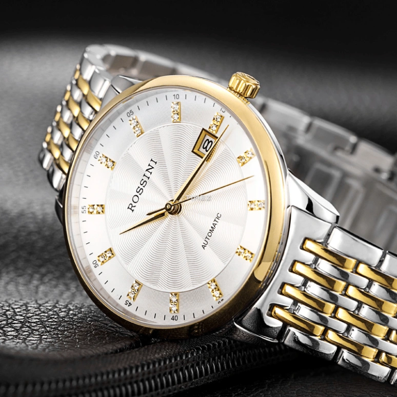 Rossini,Silk 38mm,38mm,Stainless Steel,Silver White,Automatic,Day,Sapphire,7715T01A
