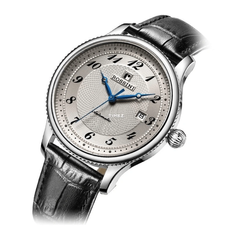 Rossini,Blue Jazz 40mm,40mm,Stainless Steel,Silver White,Automatic,Day,Sapphire,Crystal Glass,5499W02A