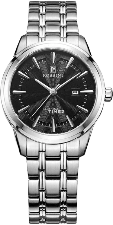 Rossini,Classic 42mm,42mm,Stainless Steel,Black,Automatic,Day,Sapphire,5666W04C