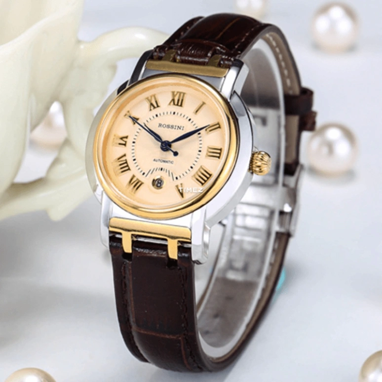 Rossini,Smriti 32mm,32mm,Stainless Steel,Gold,Automatic,Day,Sapphire,Crystal Glass,5566T06C