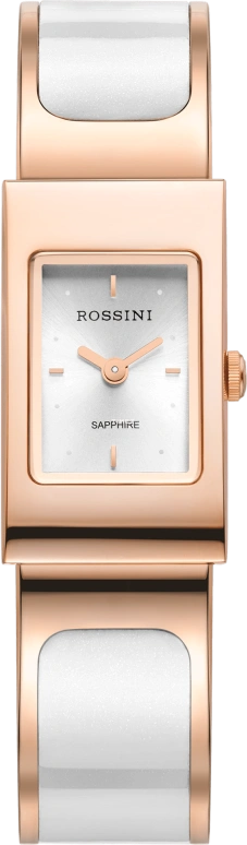 Rossini,Elegance 16mm,16mm,Stainless Steel,White,Quartz,Sapphire,Crystal Glass,Rectangular,1428G01C